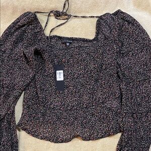 Lucy Paris Black and Pink Floral Blouse